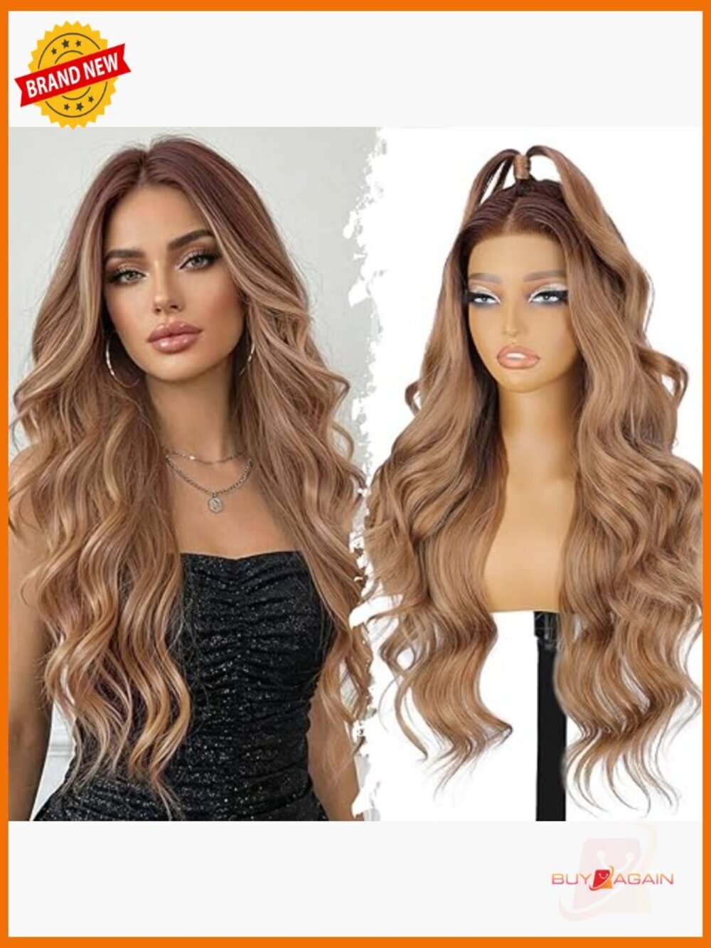 13x4 HD Lace Front Wig Synthetic Curly Wavy Long Glueless Full Head 26 Inch